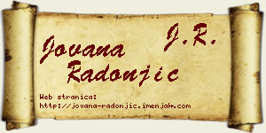Jovana Radonjić vizit kartica